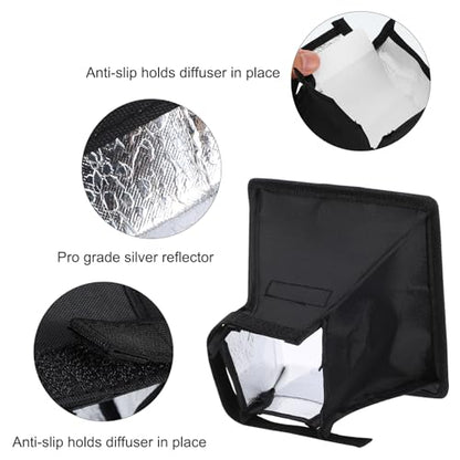 2 Pack Flash Diffuser Light Softbox 7" x 6" + 8" Octagon Speedlight Softbox Universal Collapsible Mini Softboxs with Storage Pouch for Canons, Yongnuo and Nikons Speedlight
