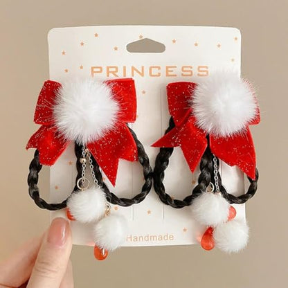 New Year Hair Clips Headdress Costume Photo Props Red Chinoiserie Hair Barrettes Chinese Hairpins for Party Spring Festival - color: style3, size: 1 Count (Pack of 1)