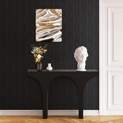 JiffDiff Wallpaper Peel and Stick Textured, 3D Black Embossed Wall Paper Stick on Wallpaper Modern Waterproof Self Adhesive Contact Paper(17.3" x 400") - color: Black, size: 17.3" x 400"