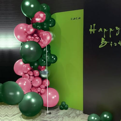 MEBAY Dusty Rose Balloon Arch Kit, 142 Pcs Retro Pink Nude Dark Green Latex Balloons Different Sizes 18 12 10 5 Inch for Birthday, Baby Shower, Wedding - color: 142-dusty Rose