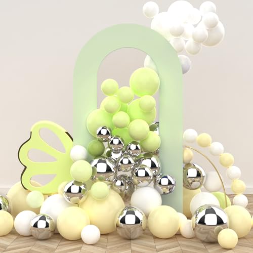 LEBENGURU Upgraded 7.2FT Open Arch Backdrop Cover, Green Spandex Fitted Round Top Wedding Arches, Double-Sided U-Shaped Arch Chiara Stand Covers for Birthday Party Baby Shower Banquet Balloon Décor - color: Green