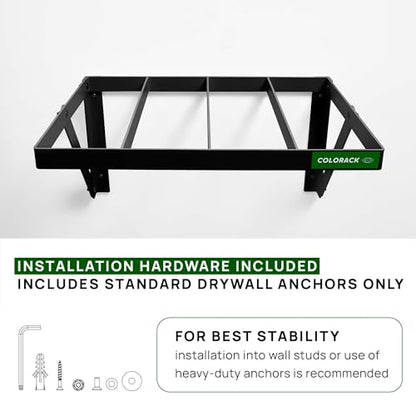Seamless Paper Backdrop Vertical Storage Rack – Wall Mounted Organizer for Photography Studio – Holds Up to 16 Rolls (Black) - color: BLACK
