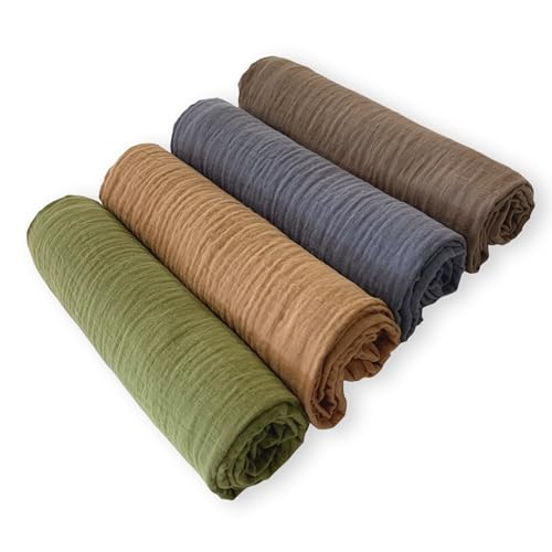 SwaddleDesigns Cotton Muslin Swaddle Blankets for Babies, Set of 4, Neutral Receiving Blankets for Newborn, Baby Registry & Gift, 46x46 inches, Wilderness - color: Wilderness