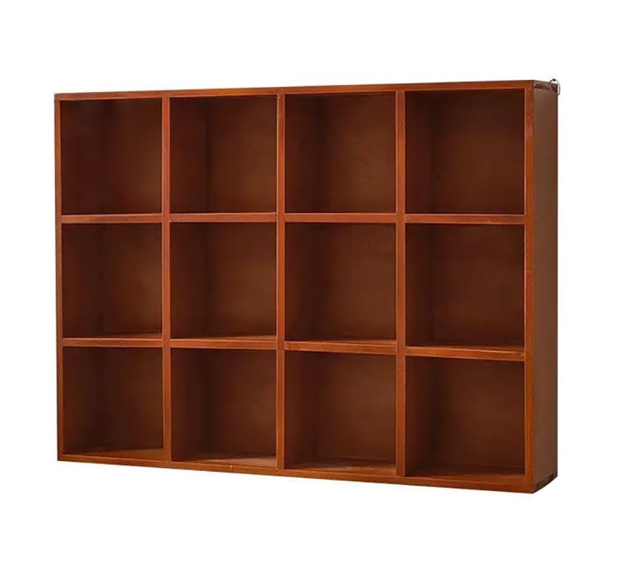 Shadow Box Display Shelf, Wall Mounted Wooden Hanging Display Shelf Floating Shelf Perfect for Little Figurines, Multi-Slot Wall Collection Freestanding Farmhouse Decor Display Case (Brown, 12 Slot) - size: 12 Slot