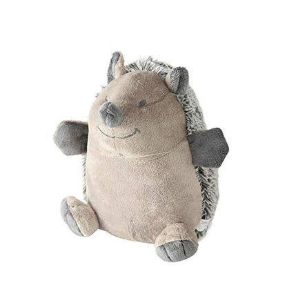 Happy The Hedgehog Door Stopper, Chubby, Gray, Beige, Furry, Embroidery Smile and Eyes, Paw Details, Plush Covered, Polyester, Sand Filling, 8 3/4 Diameter x 9 1/2 Inches Tall, Weighted 2 Pounds - color: Hedgehog