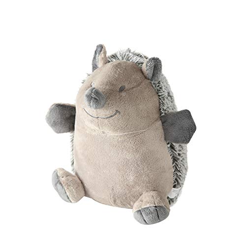 Happy The Hedgehog Door Stopper, Chubby, Gray, Beige, Furry, Embroidery Smile and Eyes, Paw Details, Plush Covered, Polyester, Sand Filling, 8 3/4 Diameter x 9 1/2 Inches Tall, Weighted 2 Pounds - color: Hedgehog