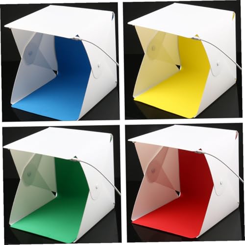 ABOOFAN Portable 20cm Photo Light Box Tent with LED Strips, Folding Photography Light Tent Kit with 4 Color Backdrops for Product and Jewelry Photography