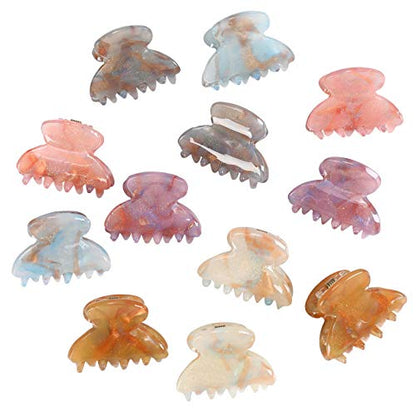 Claw Jaw Clips 12PCS Small for Thin Hair Styling Accessories Classic Clamp for Women Girls (Sequins) - color: Sequins