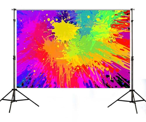 Colorful Paint Splash Backdrop 5x3ft Hip Hop 80's 90's Theme Abstract Graffiti Style Photography Background for Photography Studio Banner Decoration Props BJGJPH94 - size: 5x3ft