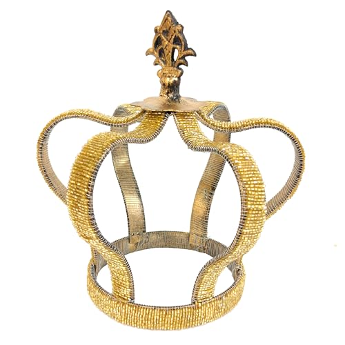 Decorative Golden Crown – Regal Tabletop Accent for Home Décor, Centerpieces & Shelf Styling (Gold) - color: Gold