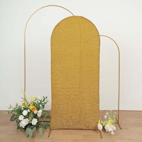 Efavormart 6ft Gold Chiara Arch Backdrop Cover, Metallic Double-Sided Spandex Cover, Wrinkle-Free for Party Arch Stand - color: Gold, size: 6 FT
