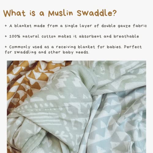 Mini Wander Swaddles for Newborns Muslin Swaddle Blankets - Breathable Soft Gender Neutral Receiving Blanket Baby Essentials | 47 x 47 Cotton - (Tapestry (Green Spruce) - color: Tapestry (Green Spruce)