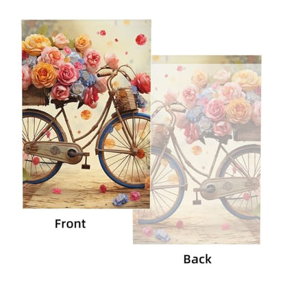 Flower Bicycle Backdrop Background for Photography 5x7ft Photobooth Professional Photo Backdrop Curtains Video Photography Studio Photo Backgrounds Banner BoothScreen Parties - color: Flower Bicycle