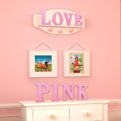 AOCEAN 6 Inch Pink Wood Letters Unfinished Wooden Letters for Wall MAGA Decorative Standing Letters Slices Sign Board for Crafts Christmas Decoration Home Party Projects (S) - style: S