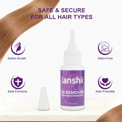 UV Lamp Hair Extension Kit 30g UV Hair Glue with 30ml Glue Remover Plastic Eyebrow Comb Replacement Accessories for UV Hair Set Invisible Hair Extensions Eyelashes Extensions - color: Set