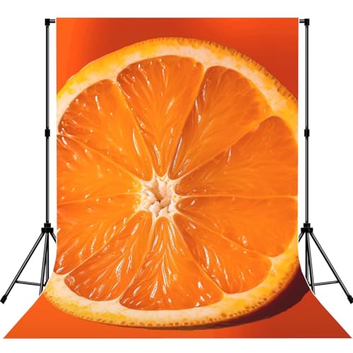 Orange Slice Backdrop Background for Photography 5x7ft Photobooth Professional Photo Backdrop Curtains Video Photography Studio Photo Backgrounds Banner Booth Background Screen Parties - color: Orange Slice