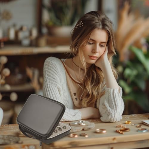 GWCASE Ring Organizer Storage Case - Jewelry Ring Display Collector Box with 42 Slots. Rings Tray Holder Showcase Fits for 50+ Rings, Earrings, Brooches and Cufflinks (Box Only)-Black - color: black