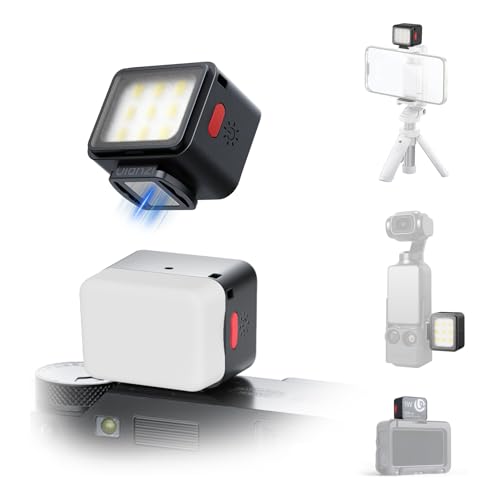 ULANZI DG01 Mini Cube Phone Light Portable LED Camera Light for DJI OSMO Pocket 4/3 Action Camera Sony zv-e 10 Canon r550,Support Magnetic Attraction & Type-C Charging for ULANZI JJ02 Tripod - color: Black