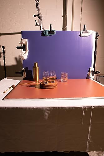 Bessie Bakes Muted Modern Solid Color Roll-Up 2 Feet x 3 Feet Photography Backdrops 3 Pack - color: Bluejay, Rust, Marigold
