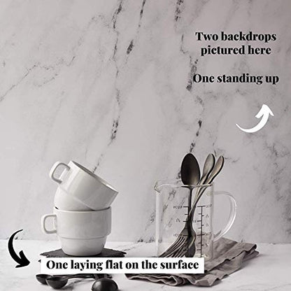 Bessie Bakes Marble Replicated Photography Backdrop 19.5 Inch x 19.5 Inch Square 3 mm Thick
