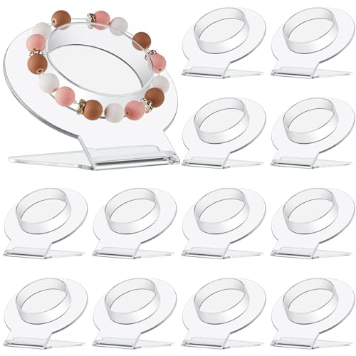 Wenqik 20 Pcs Acrylic Bracelet Displays Stands Jewelry Display Holder Clear Bangles Organizer for Store, Showcase and Home Storage