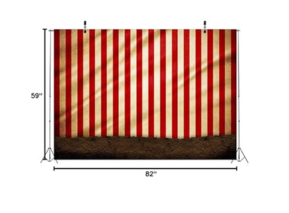 BELECO 7x5ft Fabric Circus Carnival Backdrop Red and White Stripes Circus Tent Backdrop Evil Clowns Circus Themed Party Decorations Banner Halloween Photoshoot Baby Kids Adults Portrait Photo Props - size: 7x5FT