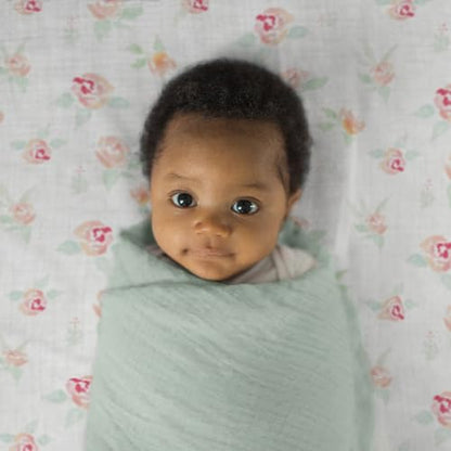 SwaddleDesigns Cotton Muslin Swaddle Blankets for Baby Boy & Baby Girl, Set of 4, Neutral Receiving Blankets for Newborn, Baby Registry & Gift, 46x46 inches, Cascadia - color: Cascadia