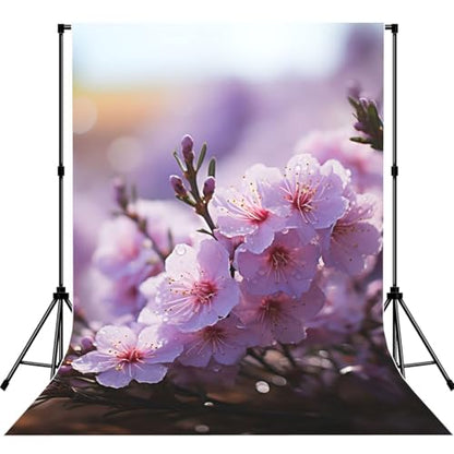 Cherry Blossom Backdrop Background for Photography 5x7ft Photobooth Professional Photo Backdrop Curtains Video Photography Studio Photo Backgrounds Banner Booth Background Screen Parties - color: Cherry Blossom