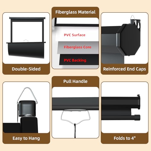 Retractable White Photography Backdrop 36"x59", Portable Roll-Up, Pull-Down Background, Auto-Lock Backdrop Screen for Passport Photo, Product Photography, Headshots, Video Studio - color: White