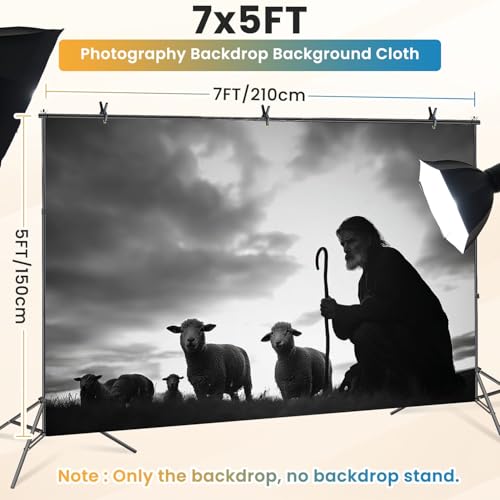 5x7ft Photography Backdrop Shepherd Tending Sheep Sunrise Landscape Photo Backdrop Photography Background for Photoshoot Portrait Video Party Photo Studio Prop Booth - color: Color4