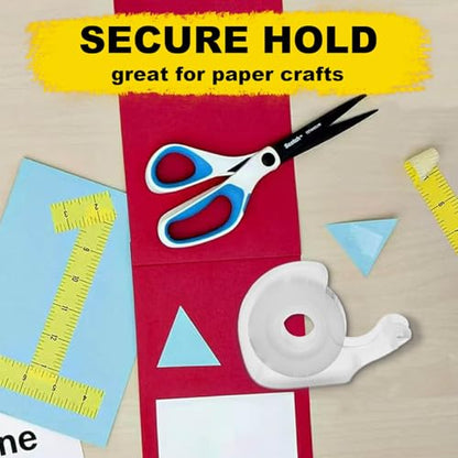 Double Sided Tape Light Duty, 1/2 x 500 inches, 6 Pack, Narrow Double Stick Tape with Dispenser for Crafts, Arts Projects, Christmas Gifts Wrapping, Office and School Supplies.
