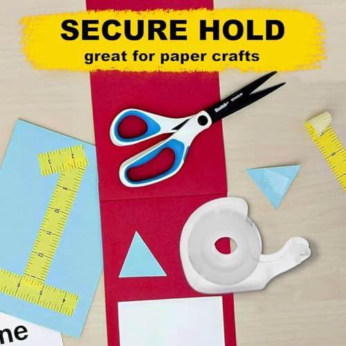 Double Sided Tape Light Duty, 1/2 x 500 inches, 6 Pack, Narrow Double Stick Tape with Dispenser for Crafts, Arts Projects, Christmas Gifts Wrapping, Office and School Supplies.