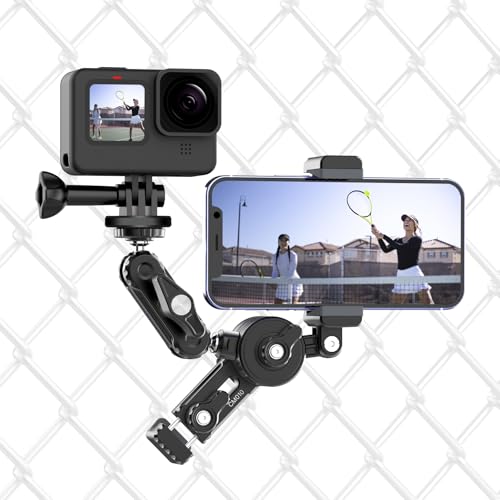 jusmo CM010 Cell Phone Fence Mount Game Changer Mounting Kit for GoPro, iPhone, AKASO, DJI Osmo Action, Insta360, Mevo Start for Recording Baseball Softball Tennis Gamechanger Streaming Kit - style: CM010