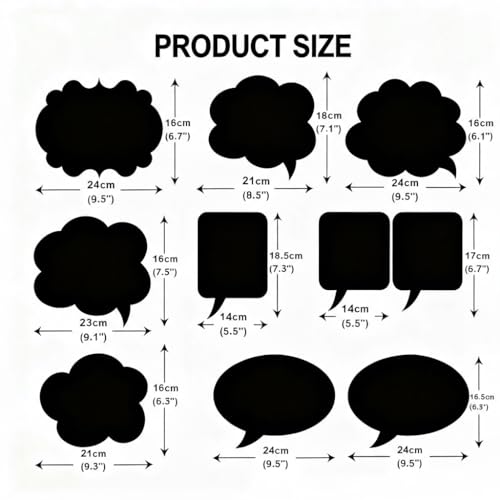10pcs Writable Chalkboard Photo Booth Props Kit - Reusable Blank Signs with Chalk & Sticks for Wedding, Birthday, Baby Shower, Prom & Party Favors - style: Blank Photo Booth Props