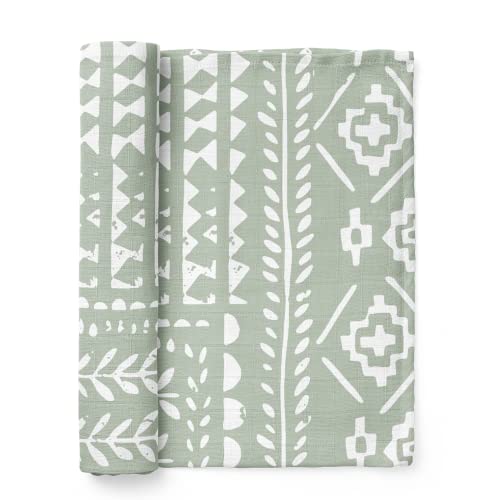 Mini Wander Swaddles for Newborns Muslin Swaddle Blankets - Breathable Soft Gender Neutral Receiving Blanket Baby Essentials | 47 x 47 Cotton - (Tapestry (Green Spruce) - color: Tapestry (Green Spruce)