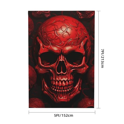 Red Skulls Backdrop Background for Photography 5x7ft Photobooth Professional Photo Backdrop Curtains Video Photography Studio Photo Backgrounds Banner Booth Background Screen Parties - color: Red Skulls