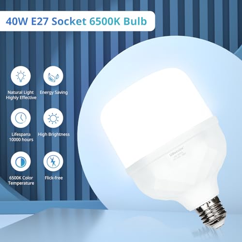 UBeesize Softbox Photography Lighting Kit, 16” x 16” Continuous Lighting Kit with 40W E27 Socket 6500K Bulb, Professional Photo Studio Lighting for Video Recording, Portrait Shooting - style: 16" softbox lighting kit