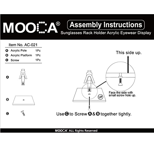 MOOCA 3 Pieces Set Premium Acrylic Eyeglasses Frame Riser Display Stand, Sunglasses Rack, Sunglass Organizer, Eyeglass Holder, Acrylic Eyewear Display, Single Frame for Each Holder - color: clear