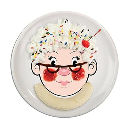 Genuine Fred MS. FOOD FACE Kids' Ceramic Dinner Plate - style: MRS. FOOD FACE