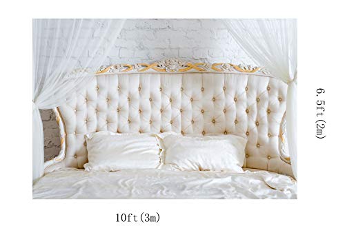Kate 10x6.5ft Interior Boudoir Photography Backdrops Elegant Bedroom Headboard Photo Studio Background with Pillows Decoration Baby Shower Newborn Backdrop Shooting Props Soft Fabric - size: 10x6.5ft