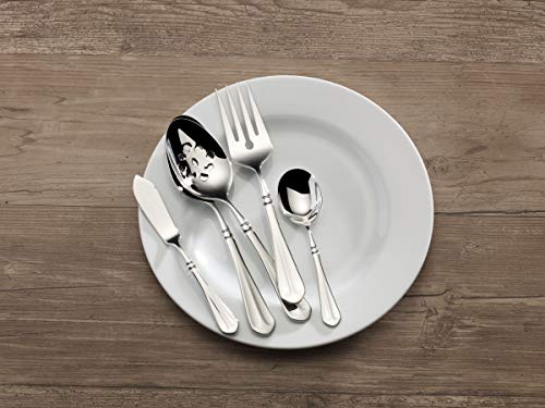 Mikasa French Countryside Flatware Set for 12, 65 Piece 18/10 Stainless Steel Silverware with Elegant Scroll Design and Serving Utensils, Durable Dinnerware Service - size: 65 Piece Set, style: French Countryside