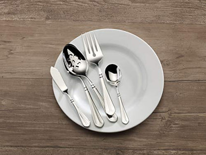 Mikasa French Countryside Flatware Set for 12, 65 Piece 18/10 Stainless Steel Silverware with Elegant Scroll Design and Serving Utensils, Durable Dinnerware Service - size: 65 Piece Set, style: French Countryside