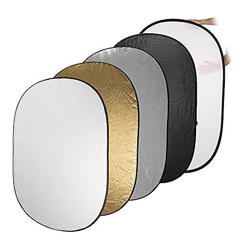 Fotodiox 40x60in 5-in-1 Collapsible Reflector Panel with Bag for Photography and Video - Black, Gold, Silver, Translucent, and White Panel - size: 40x60in (100x120cm)