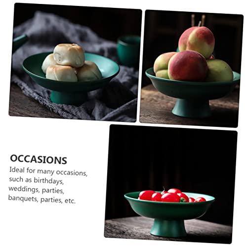 Ceramic Fruit Plate Japanese Style Storage Dish Elegant Standing Dessert Plate Multi Functional Tableware for Home Decor Food Photography Sturdy Easy to Clean