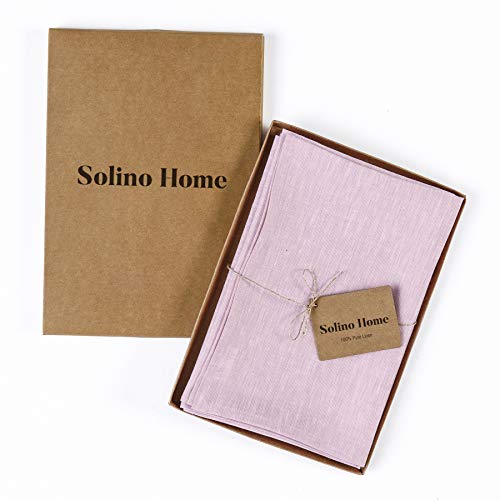 Solino Home Linen Napkins Set of 4-100% Pure Linen Bubblegum Pink Dinner Napkins Cloth 20 x 20 Inch for Spring, Summer - Athena, Handcrafted and Machine Washable - color: 04: Bubblegum Pink, size: 20" x 20" (Set of 4)