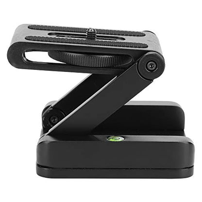 Z Flex Quick Release Plate, Black CNC Machined Aluminum Z Flex Tilt Head Folding Quick Release Plate Stand Mount for Tripod Camera Stabilizer, 3kg Stand Load Bearing