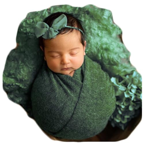 Zeroest Newborn Photography Wrap - Newborn Photoshoot Props - Boys & Girls Posing Stretch Knit Blanket (Green, Small) - color: Green