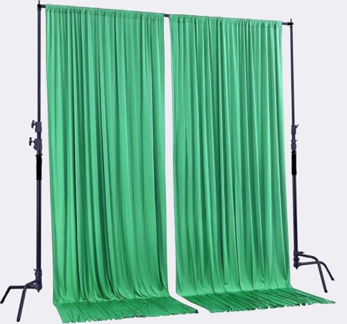 AK TRADING CO. 10 feet x 10 feet Polyester Backdrop Drapes Curtains Panels with Rod Pockets - Wedding Ceremony Party Home Window Decorations - Kelly Green - color: Kelly Green, size: 60"W x 120"L (Pack of 2)