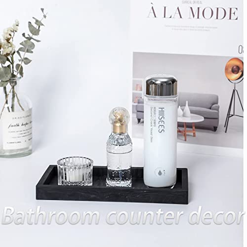 Small Bathroom Vanity Silicone Tray for Counter, Rectangle Dish Soap and Sponge Holder for Kitchen Sink, Perfume Organizer for Dresser, Marble Black - color: Marble Black, size: 7.9" x 4.0"