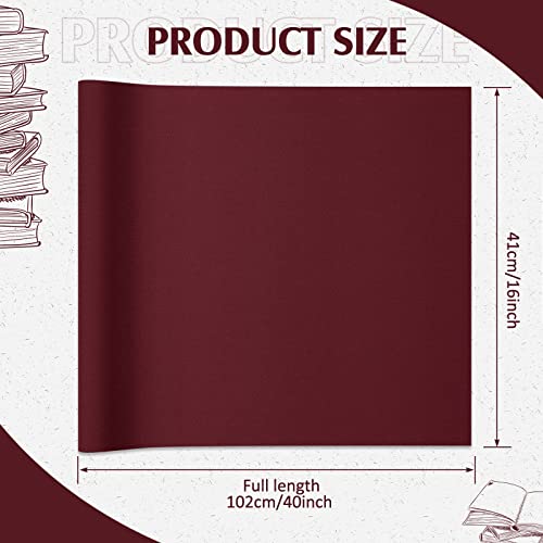 PerKoop Book Cloth for Book Binding 40 x 16 Inch Fabric Surface Paper Backed Bookcover Archival European Durable Strong Bookbinding Supplies Cover Books Album Scrapbooking (Dark Red,Suede Fabric) - color: Dark Red